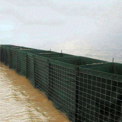 กำแพงทรายสังกะสี ISO L10m ป้องกันสิ่งกีดขวางที่เต็มไปด้วยกล่องทหาร